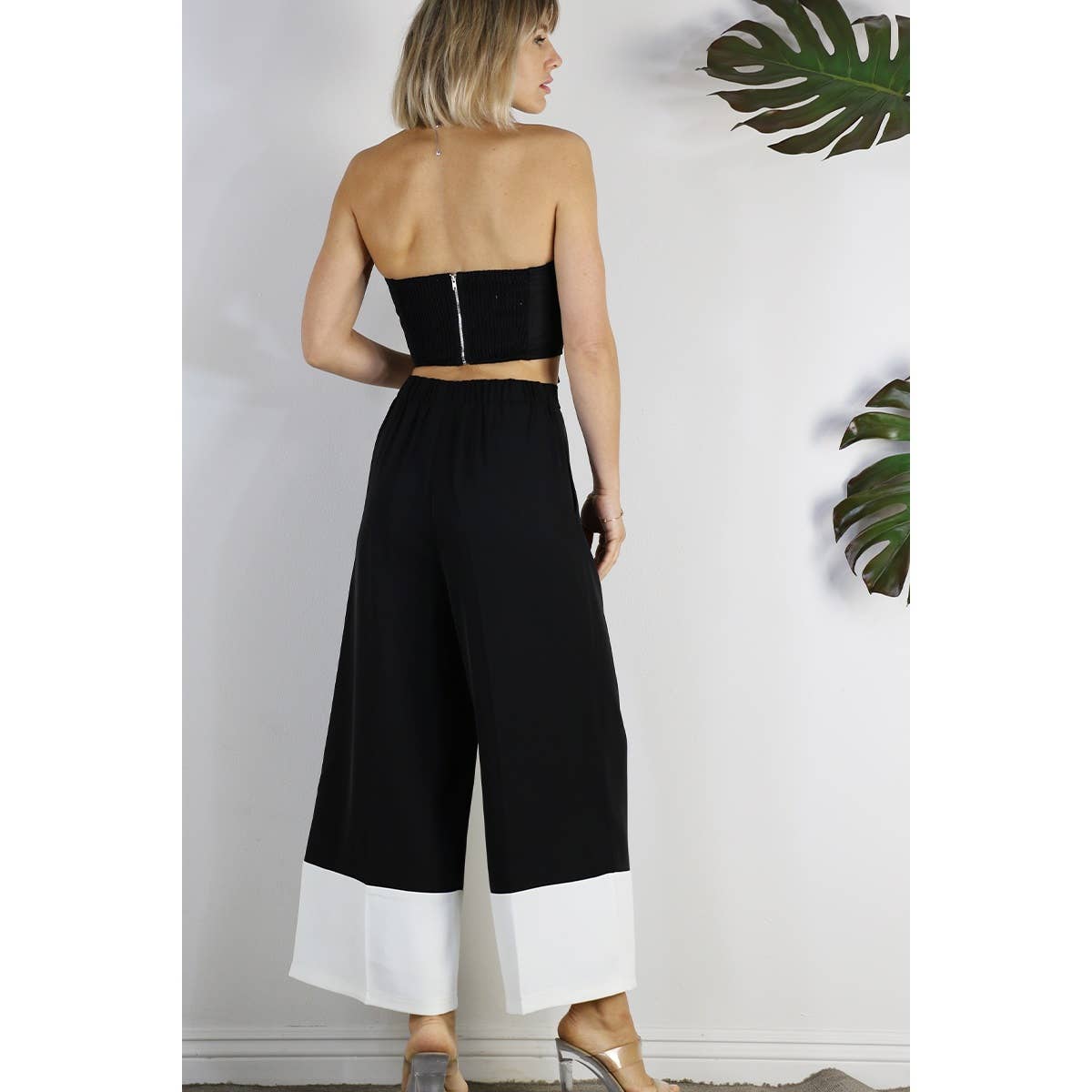 COLOR BLOCK WIDE PANTS