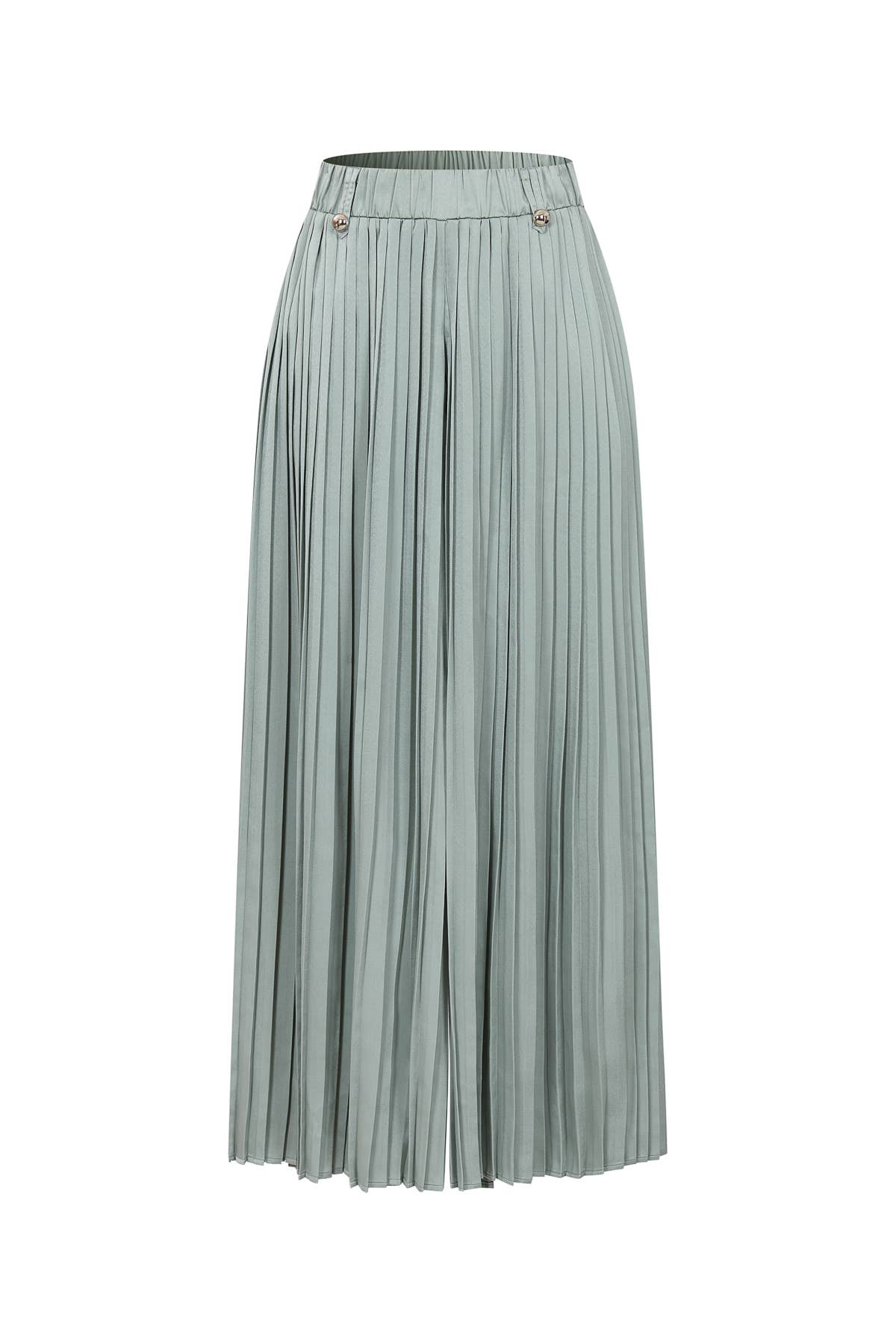 Light green pleated skirt on a white background
