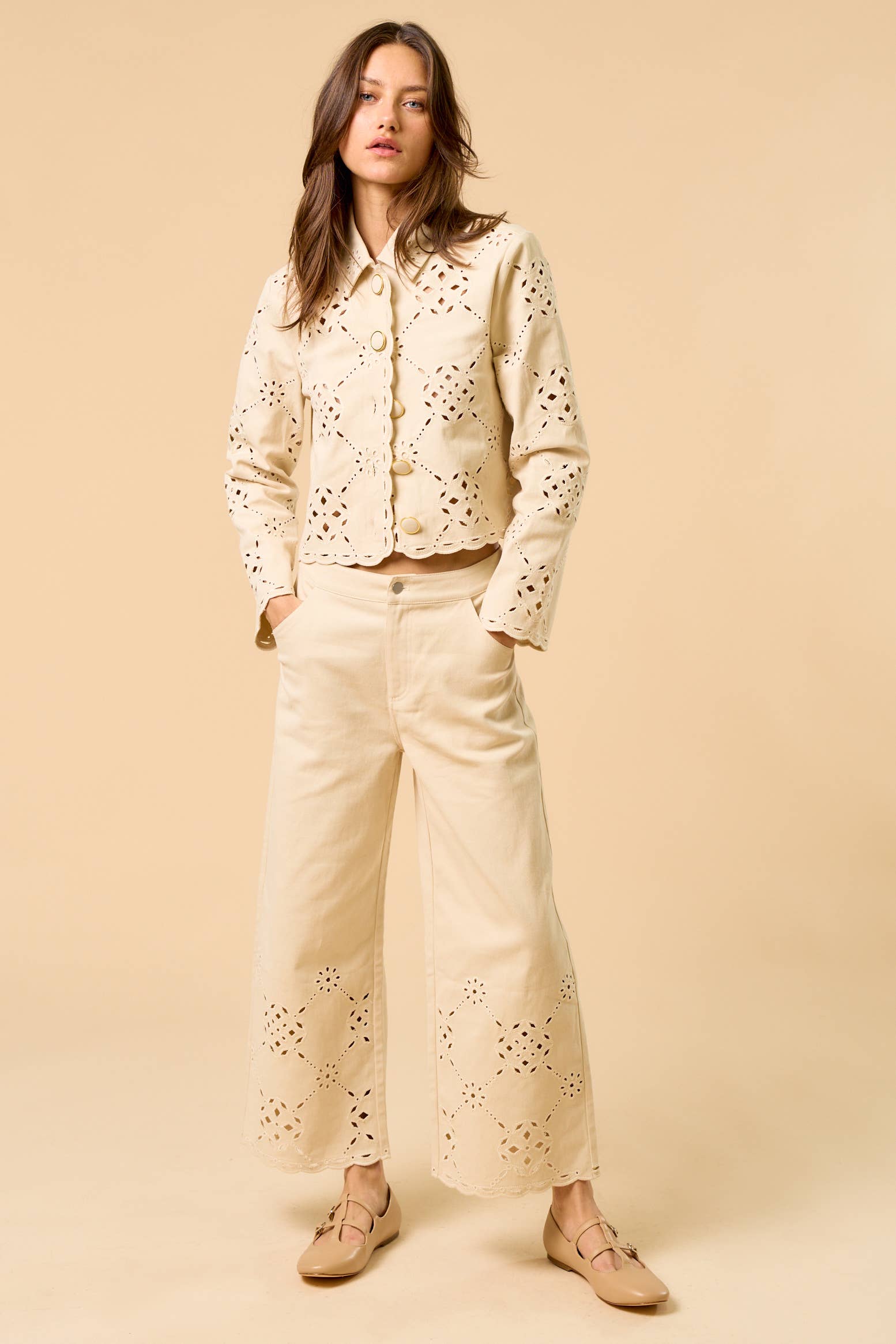 Sundrenched Eyelet Trouser