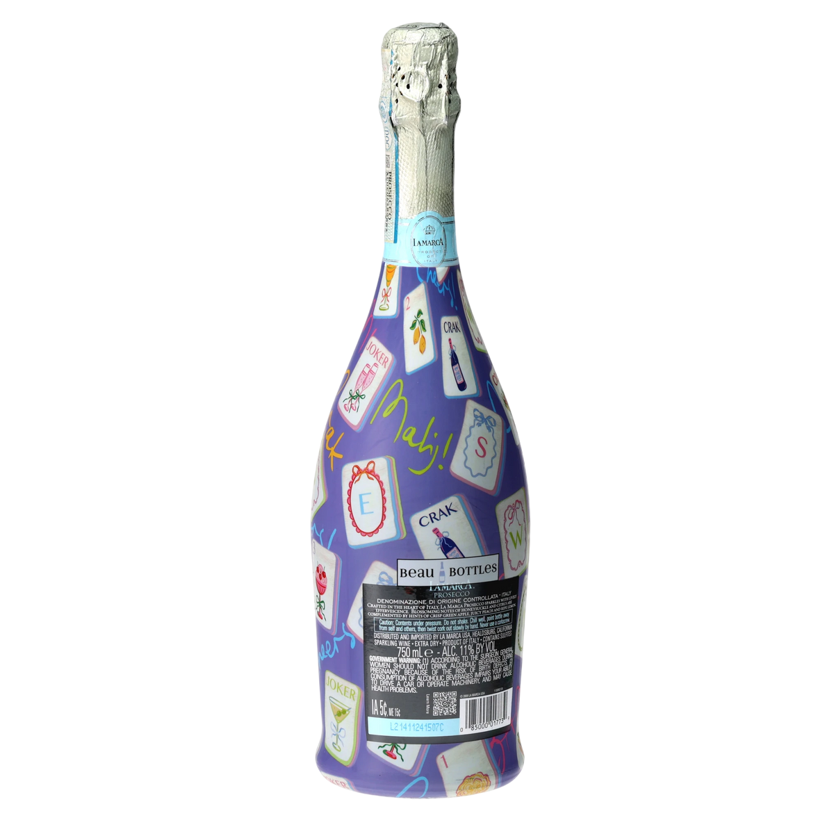 Purple Mahjong Prosecco Bottle Wrap – Gift for Her