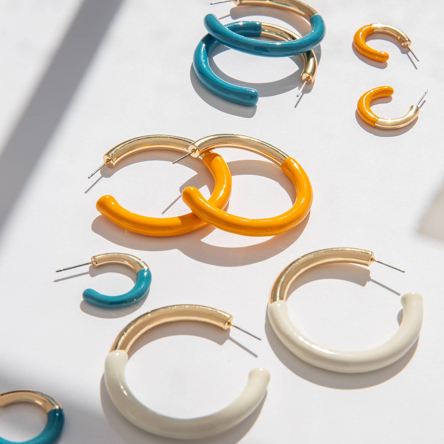 Large enamel hoop earring