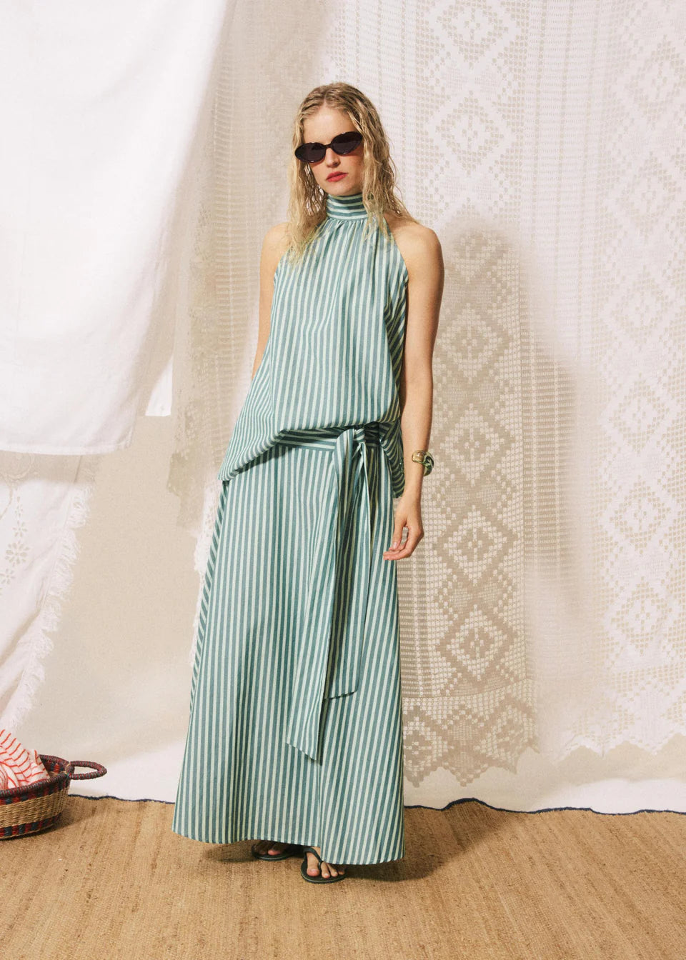 Long High Waisted Wrap Skirt