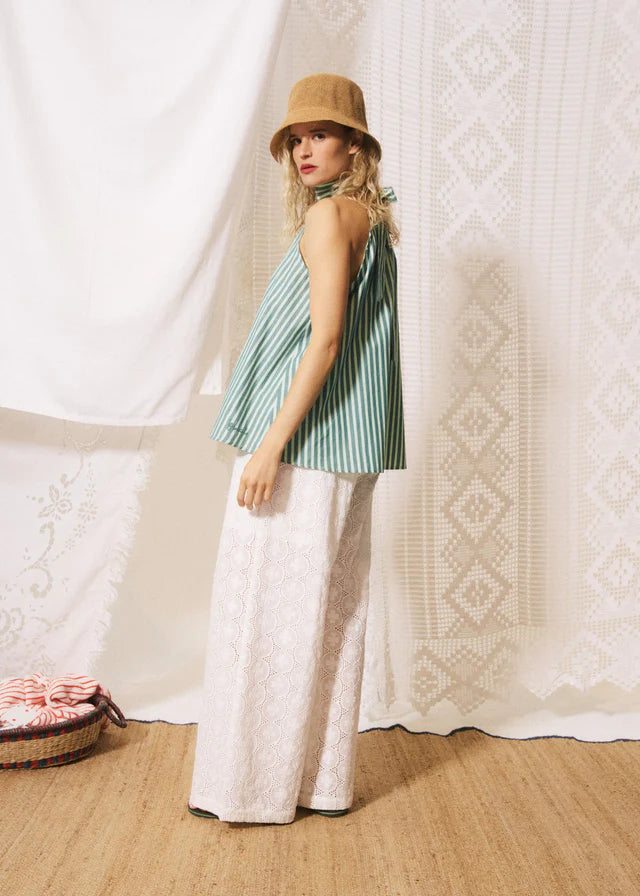 Sleeveless Top With Tunnel Neck