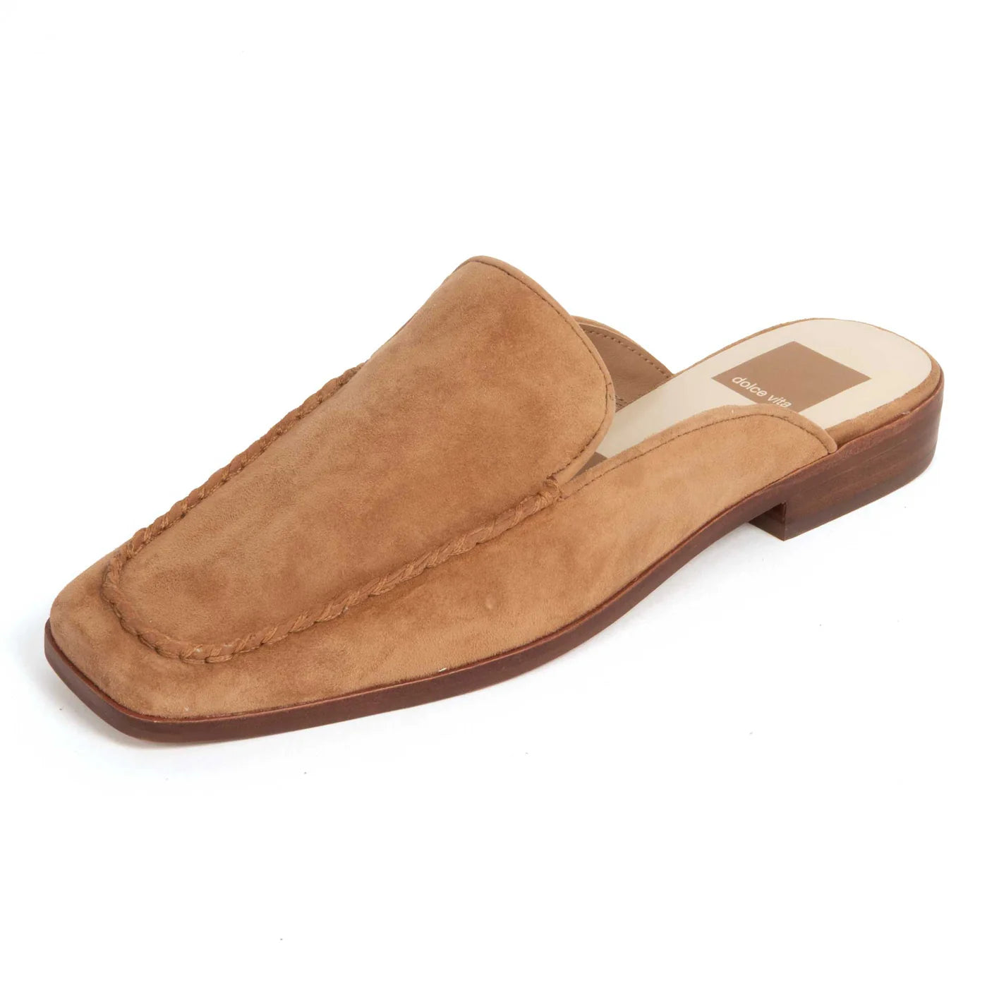 brown suede dolce vita mule slip on womens shoe