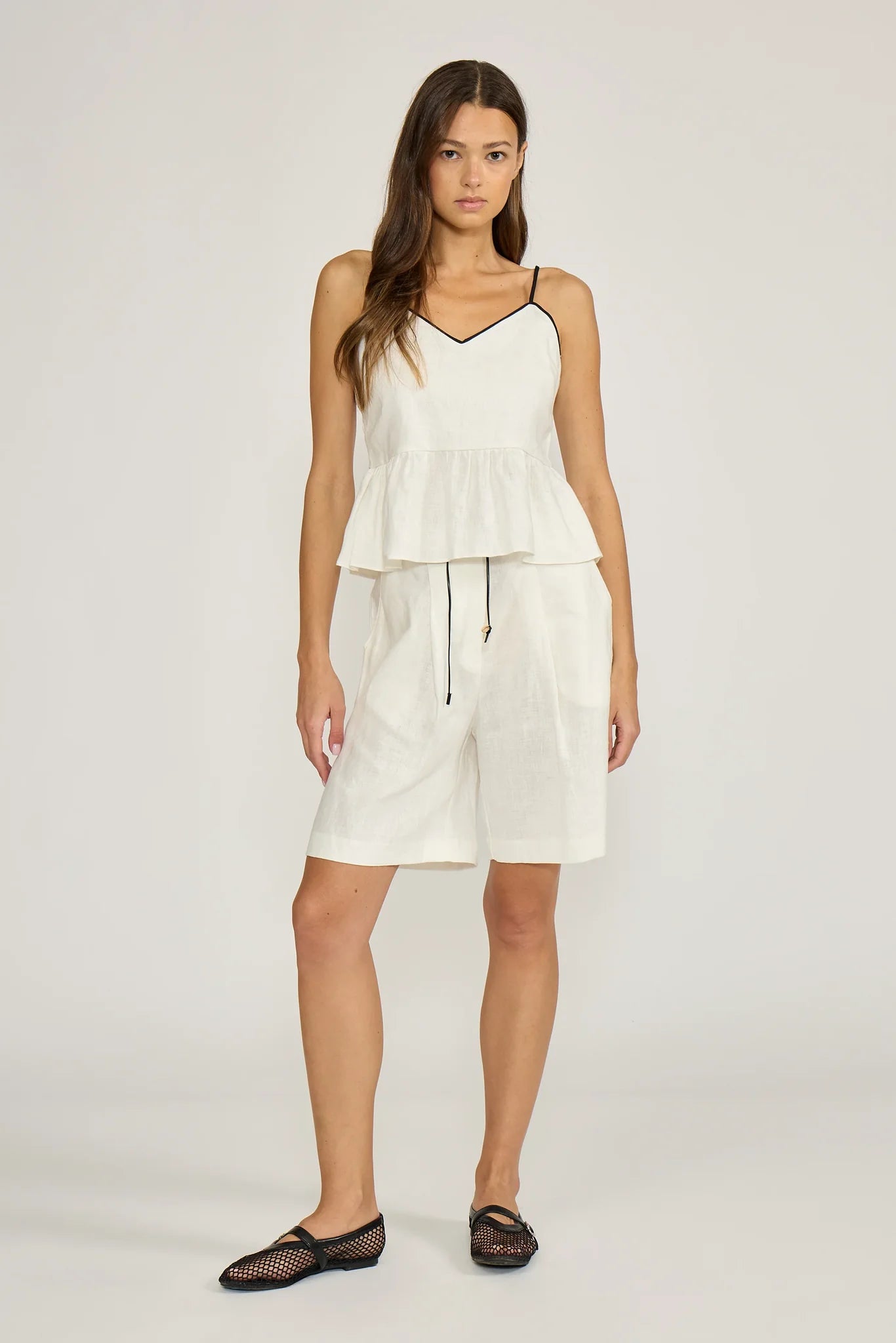 Lucy Paris | Lottie Relaxed Shorts - White Black