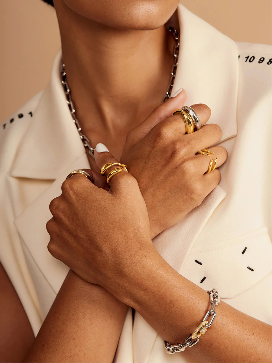 Two-Tone Carabiner Link Magnet Bracelet