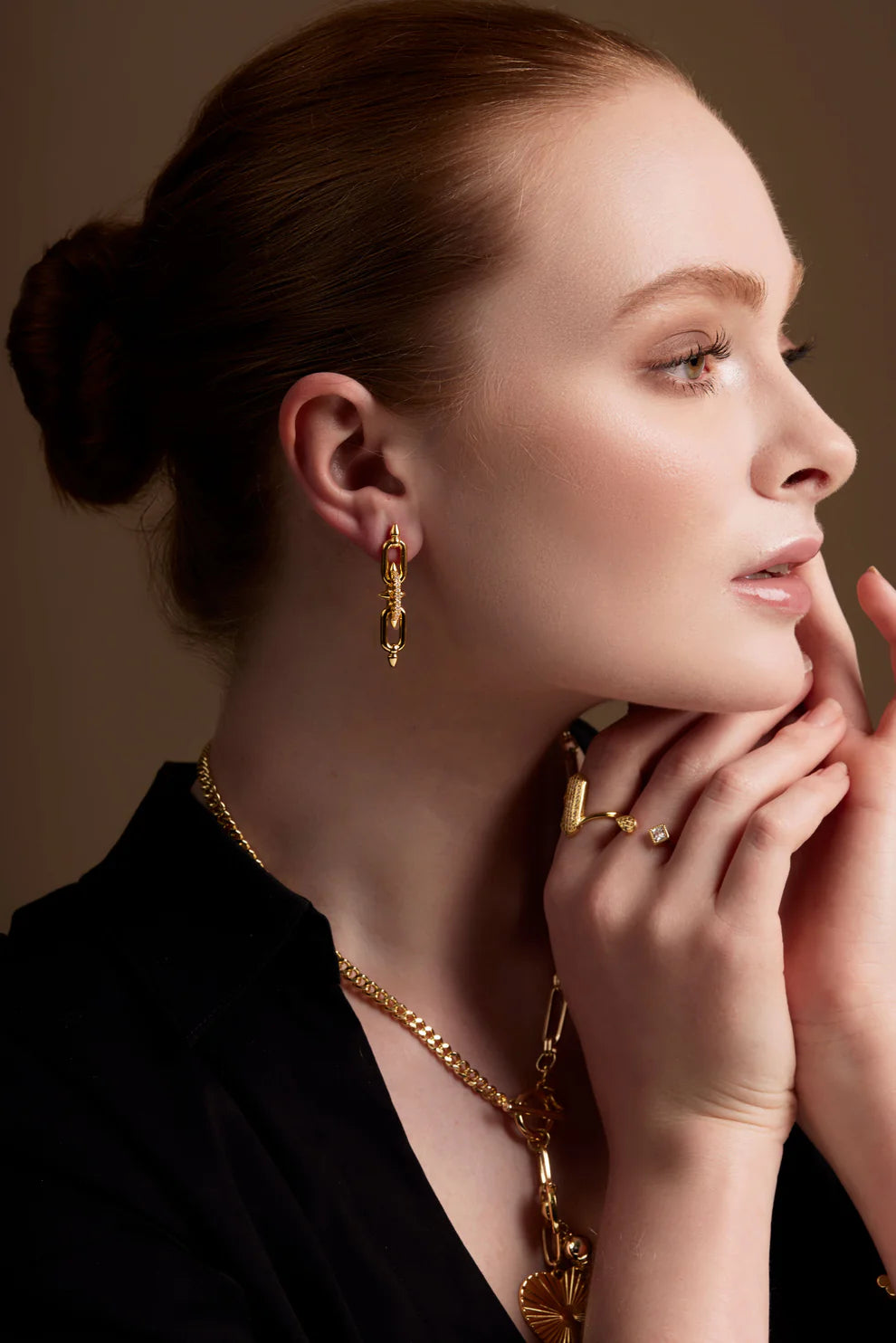 Pave Spike Link Earring