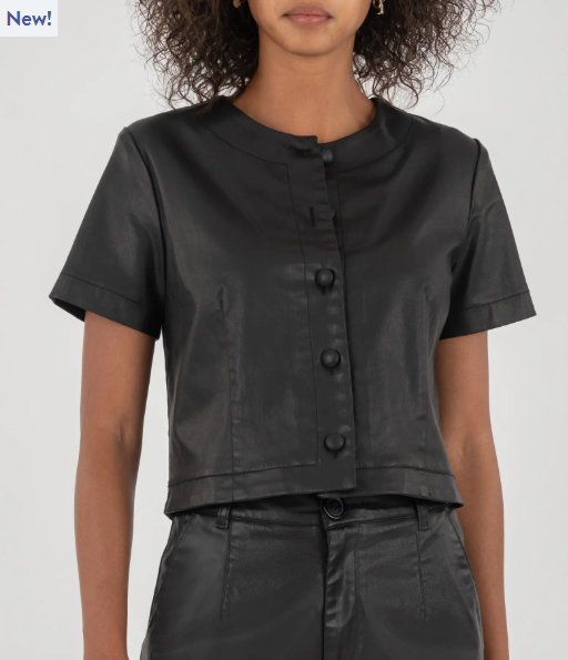 Leather Crew Neck