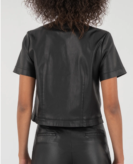 Leather Crew Neck