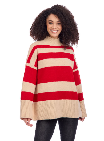 Red Costner Striped Sweater
