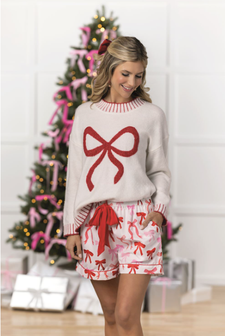 Bow Holiday PJ Shorts