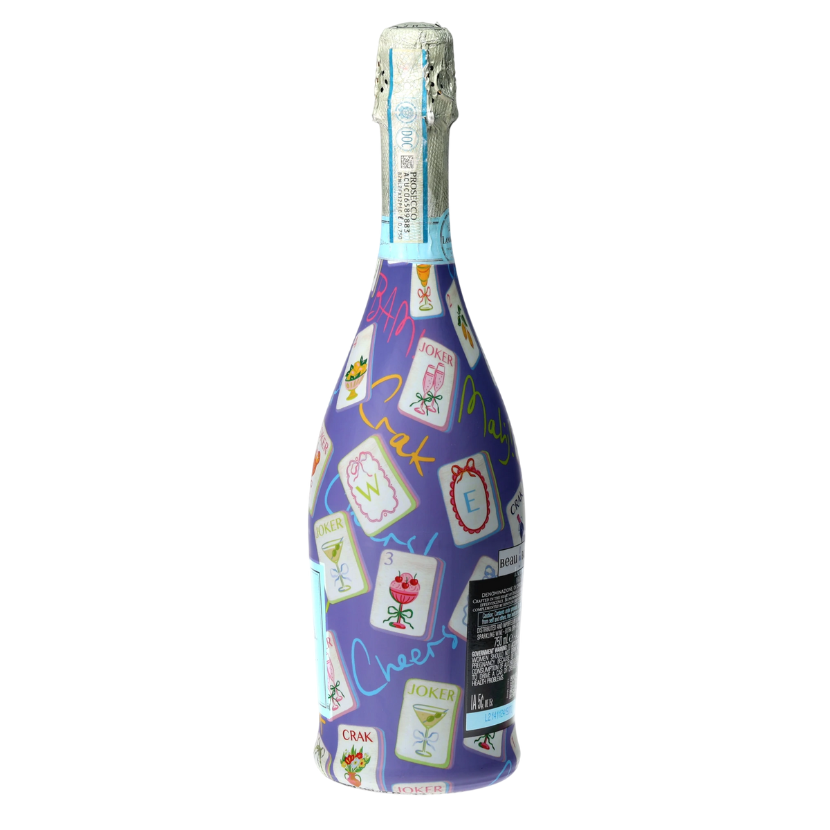 Purple Mahjong Prosecco Bottle Wrap – Gift for Her