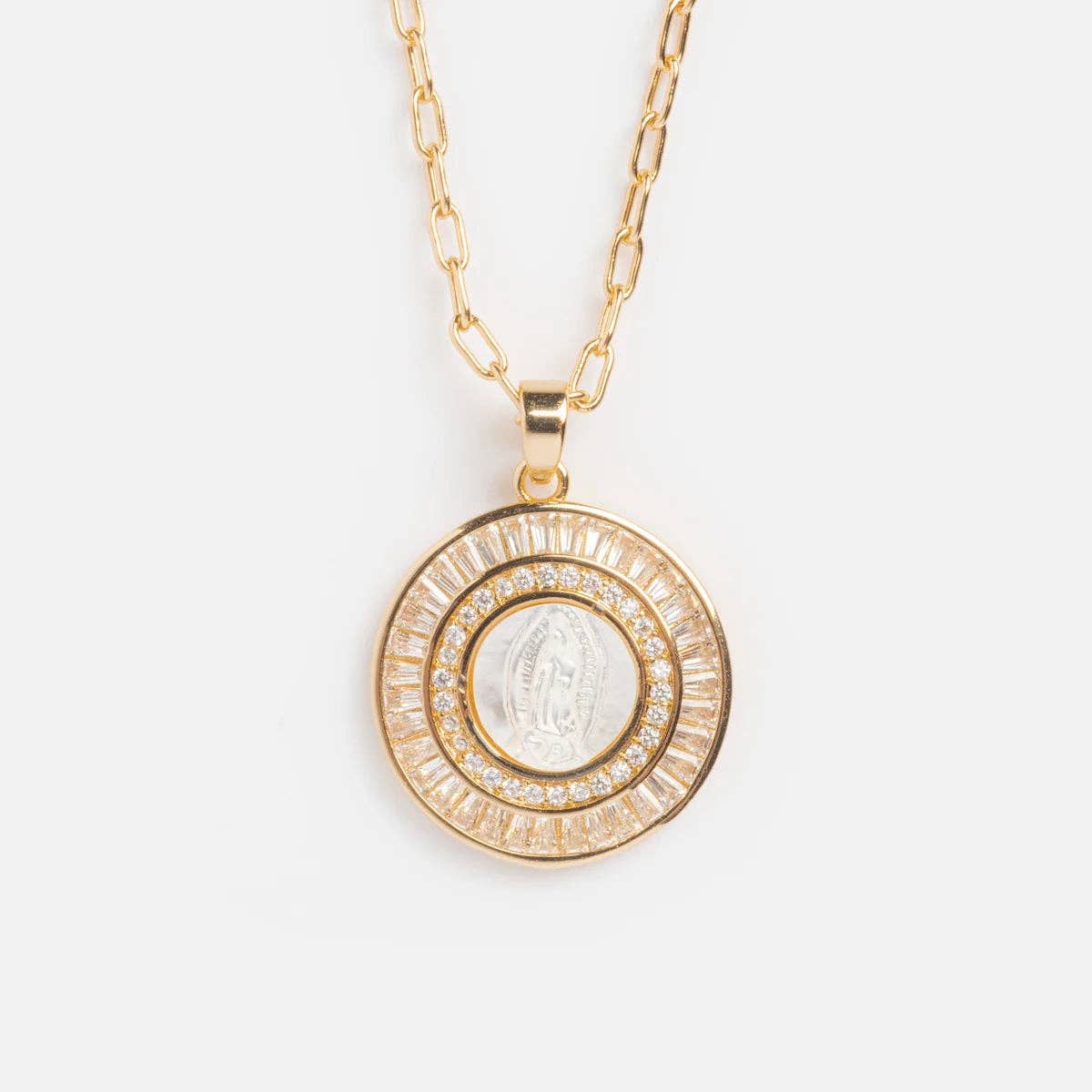 Mother Mary Necklace - Pearl