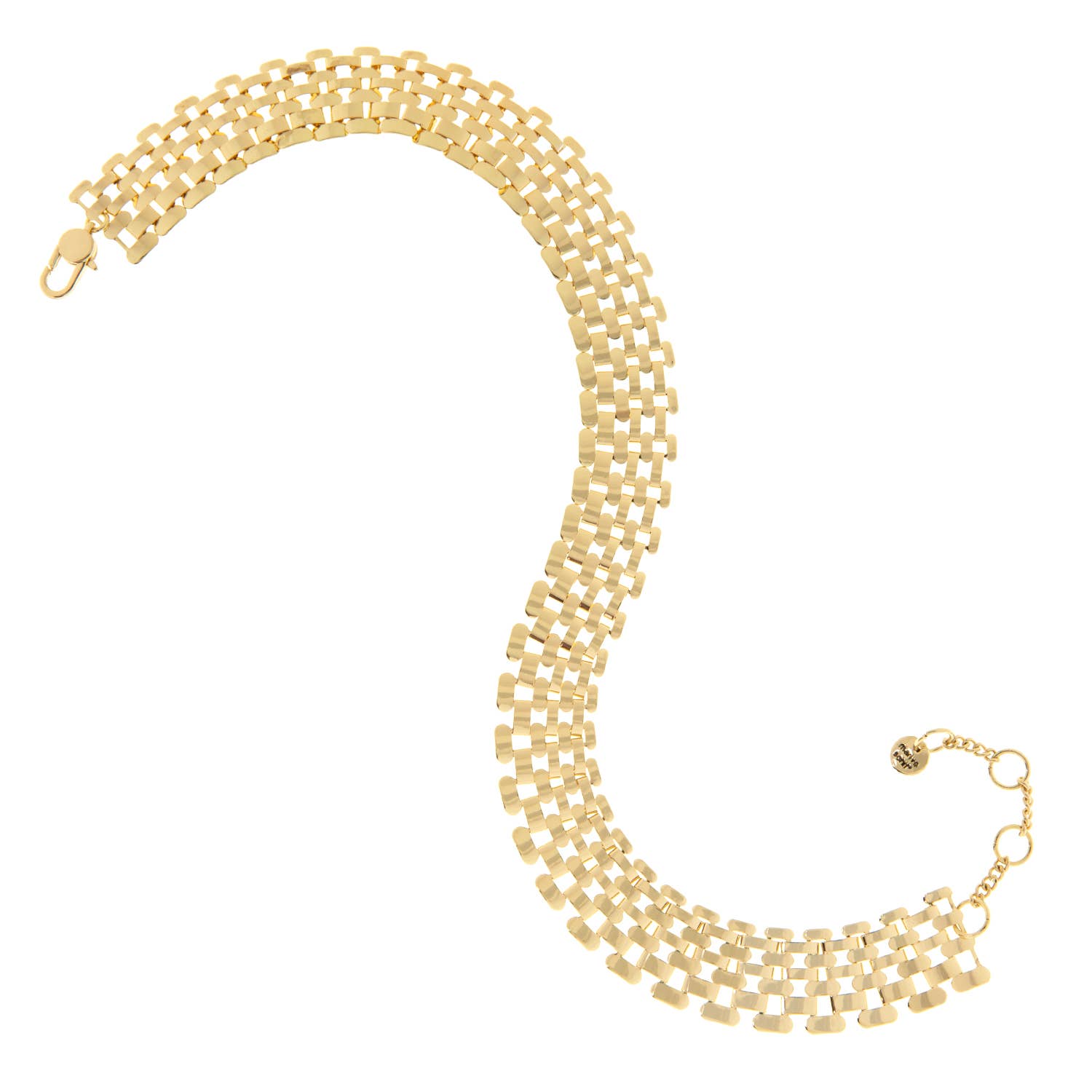 Wide chain collar necklace