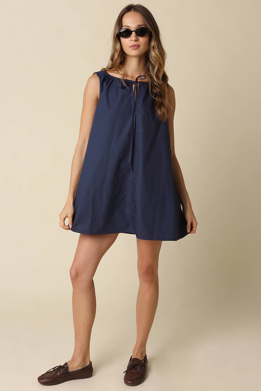 Elena Sleeveless Cotton Mini Dress