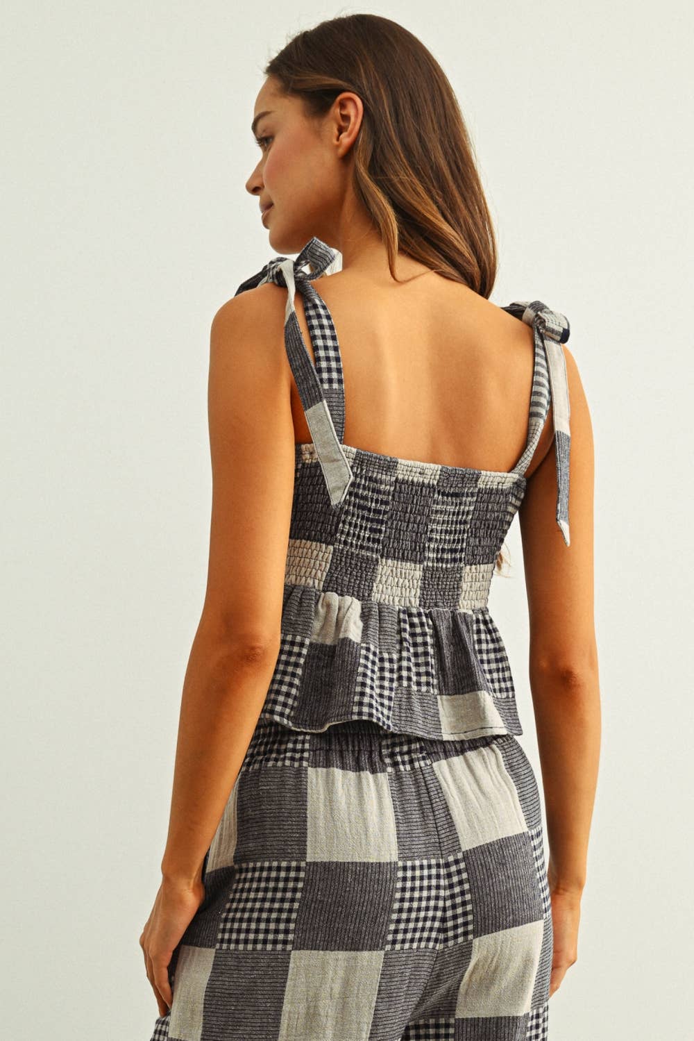 GINGHAM PATCH EFFECT TOP