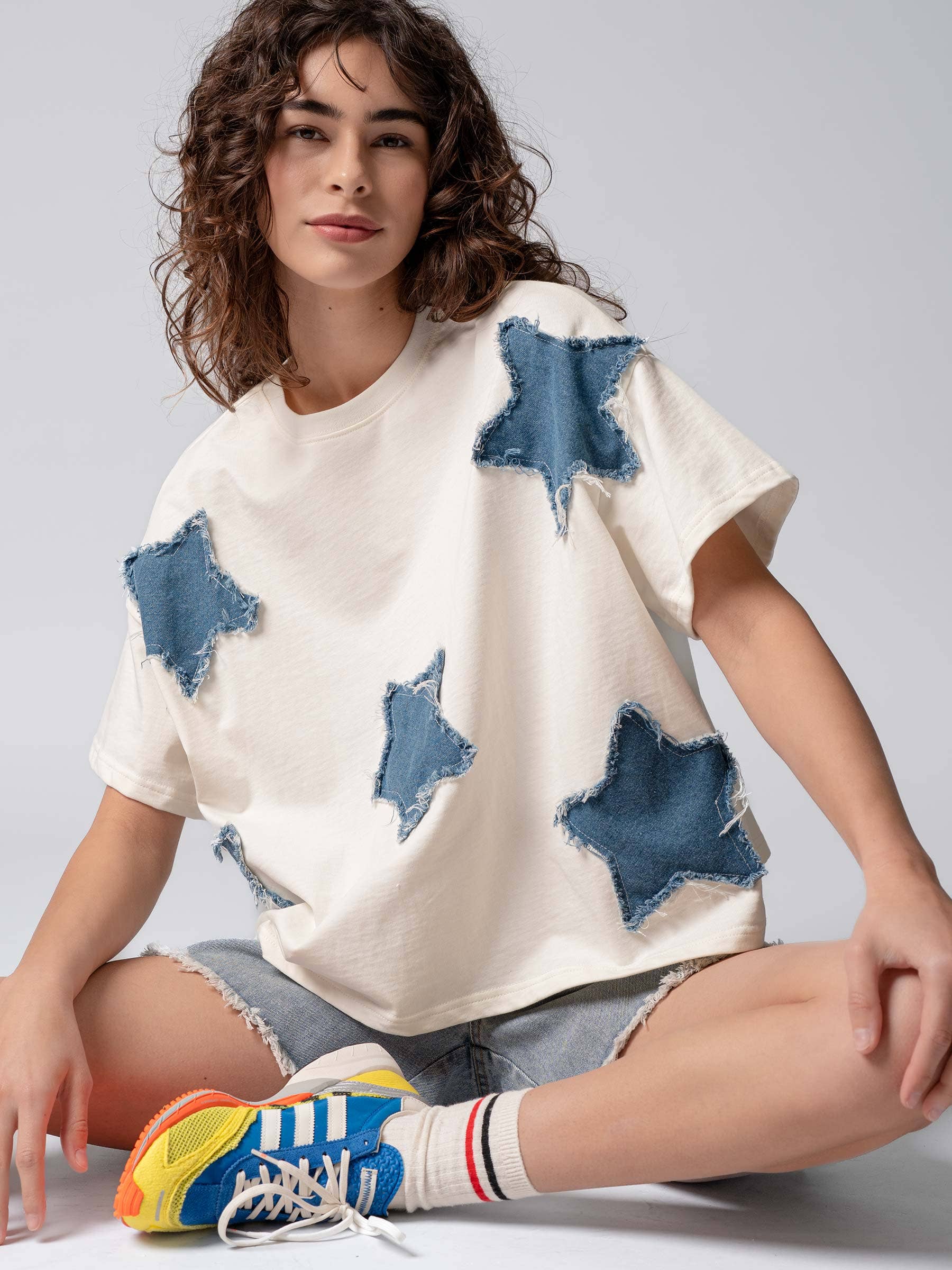Star Appliqué Cotton Tee