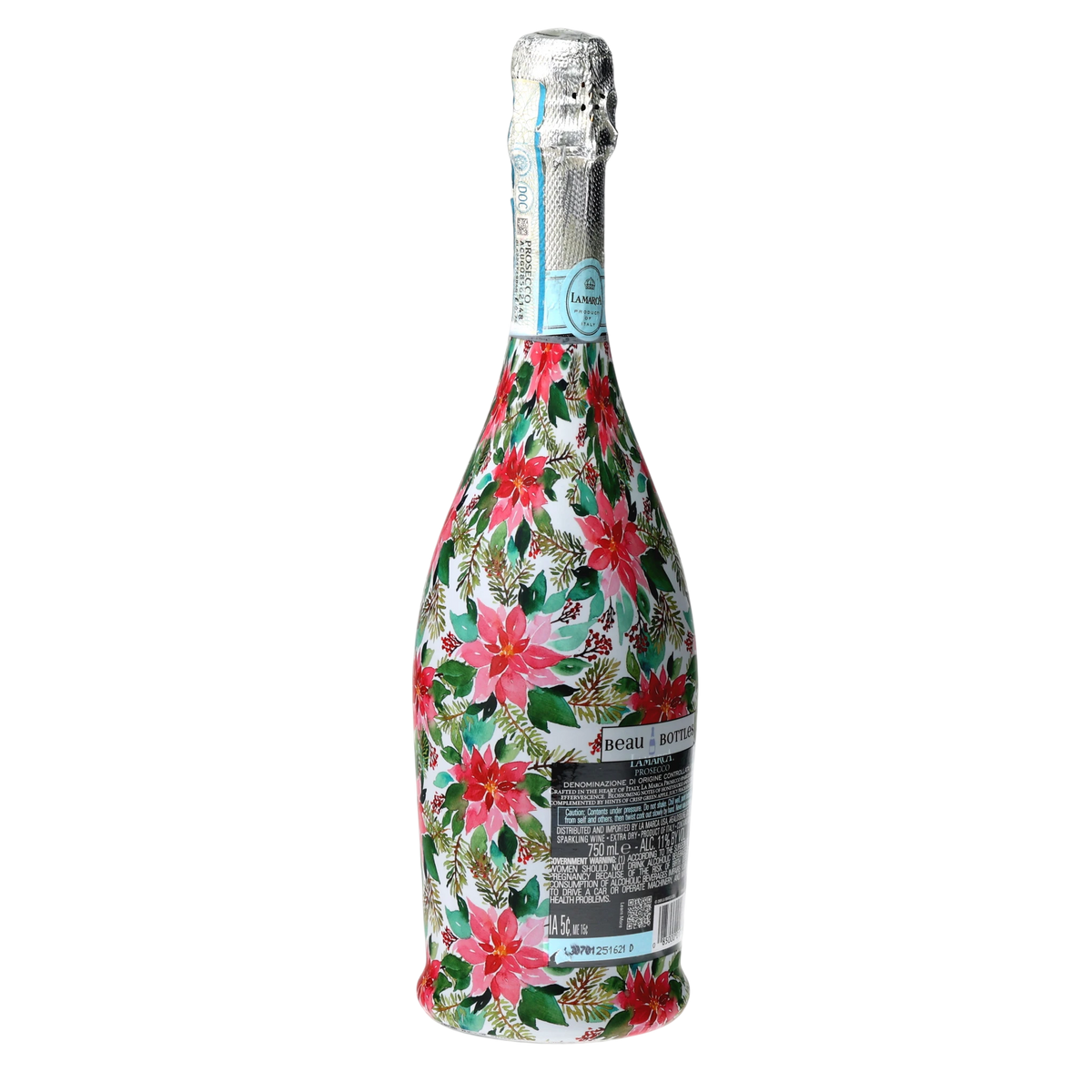 Holiday Floral Prosecco Bottle Wrap – Christmas Gift
