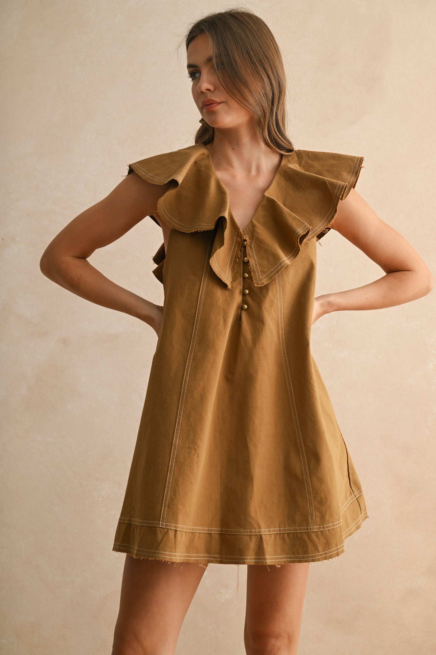The Grace Woven Collared Dress