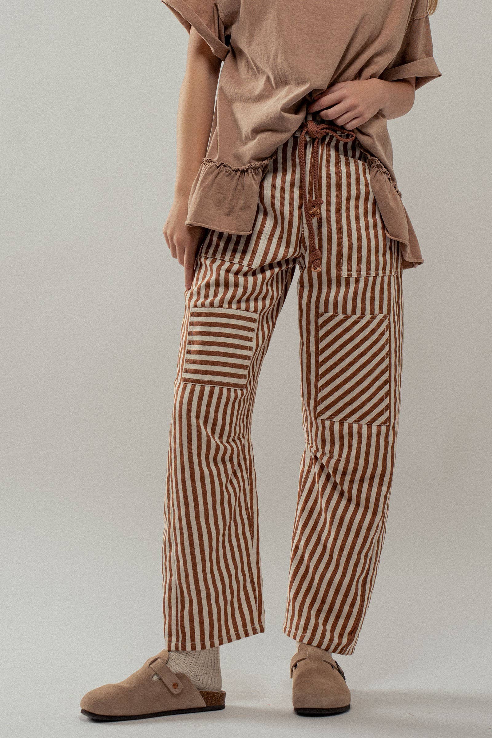 Utility barrel pant for women with drawstring waist
