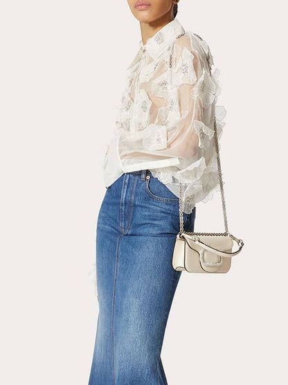 Organza Shirt 3D Floral Sequin Detail