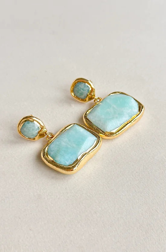 Amazonite Rectangle Earrings