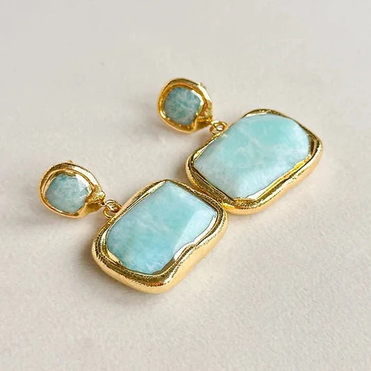 Amazonite Rectangle Earrings