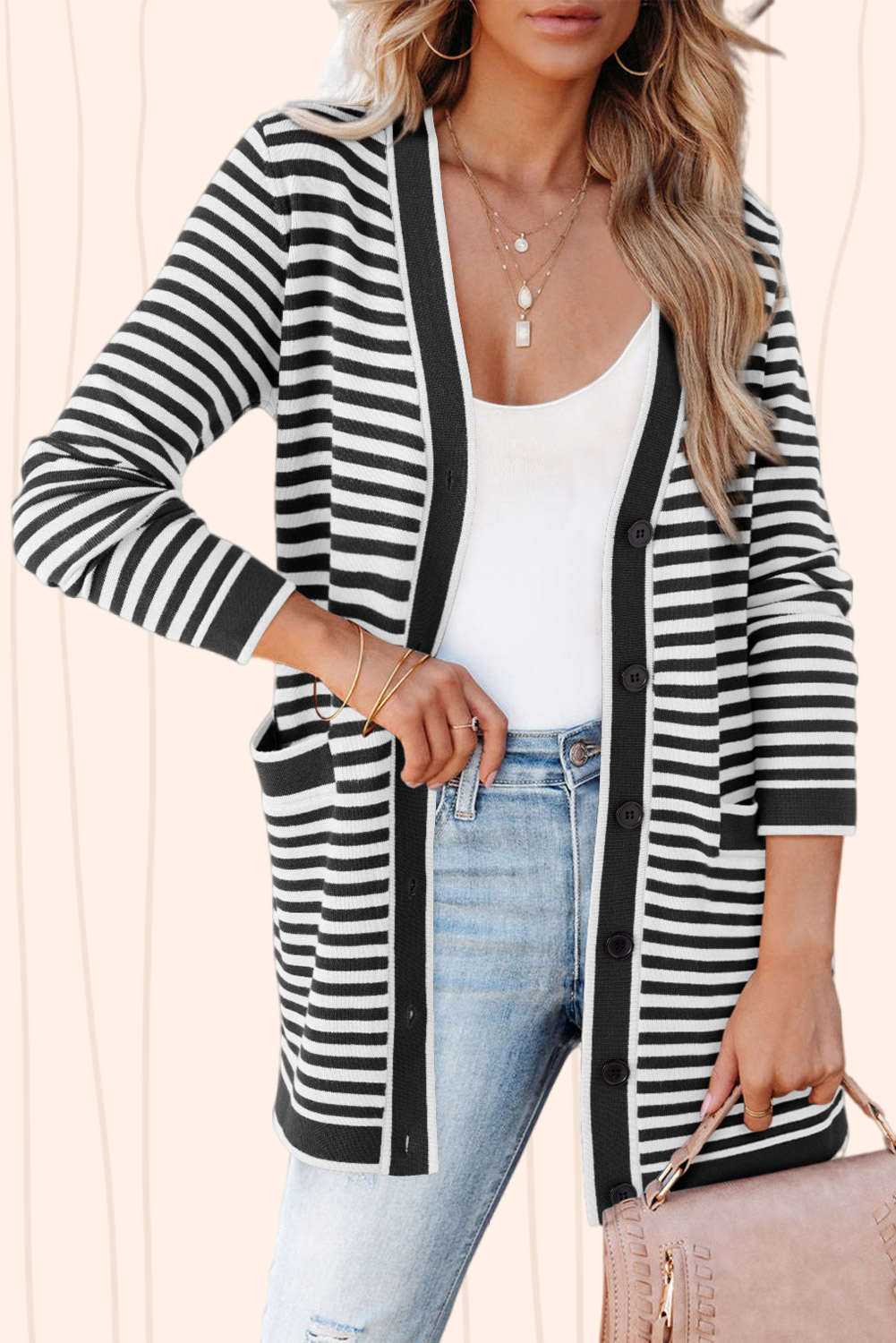 Gavin Striped Long Cardigan