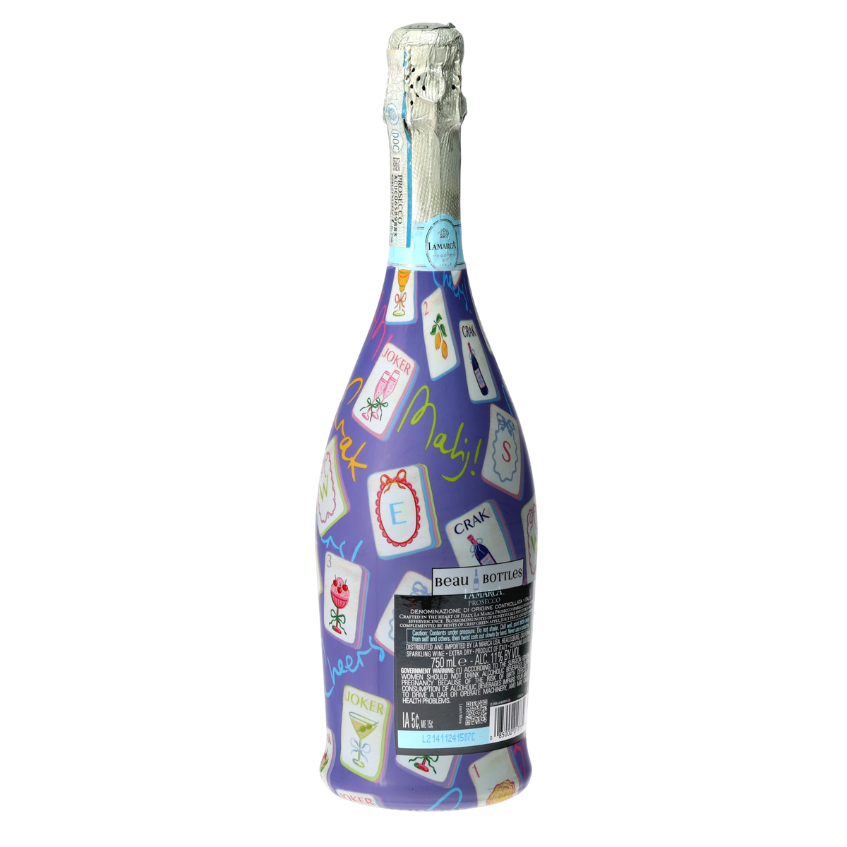 Purple Mahjong Prosecco Bottle Wrap – Gift for Her