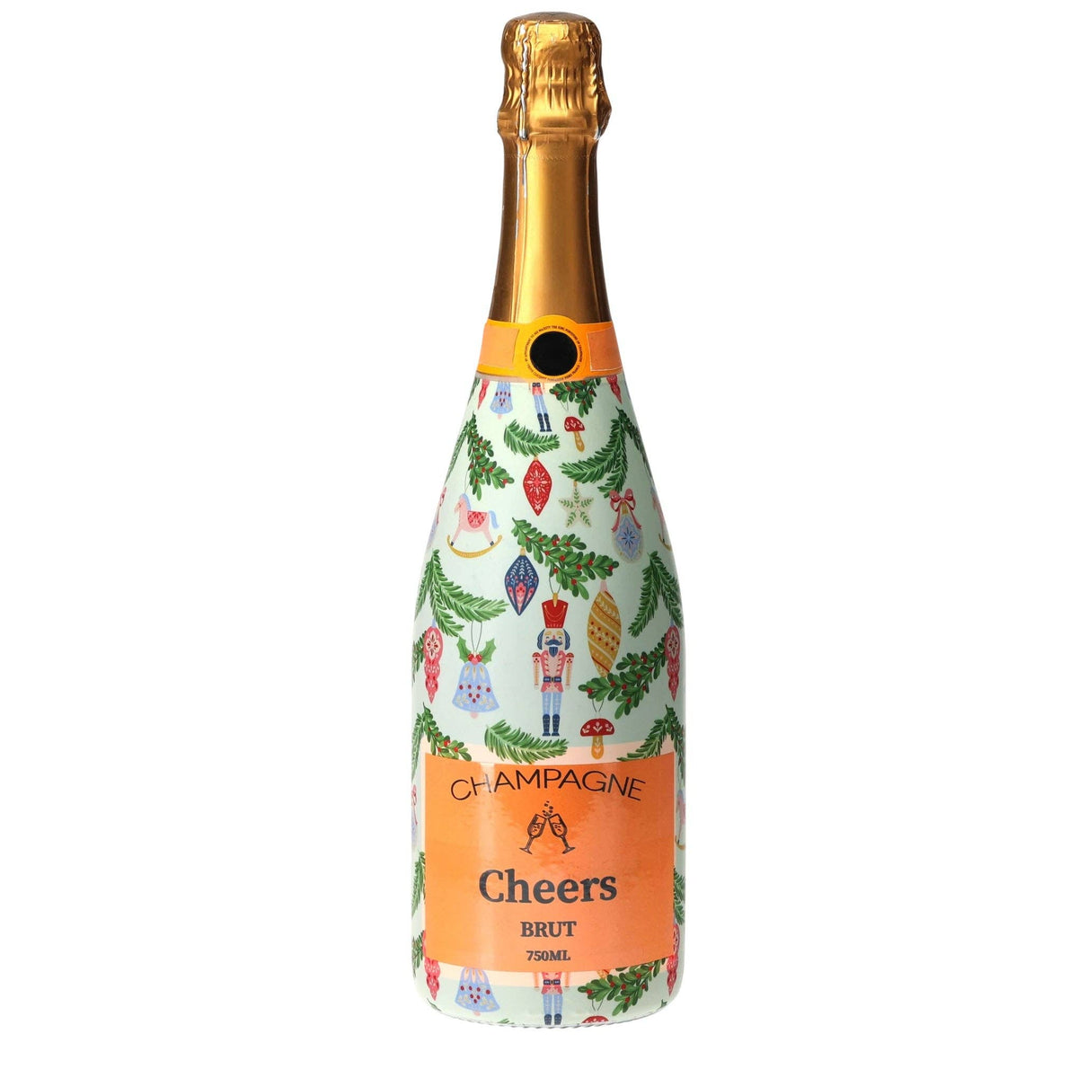Christmas Ornament Champagne Bottle Wrap – Holiday Hostess Gift