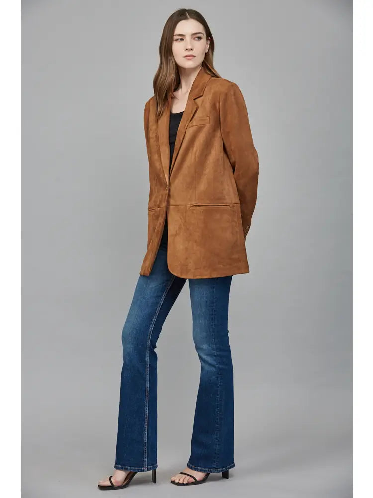 Suede Relaxed Fit Blazer