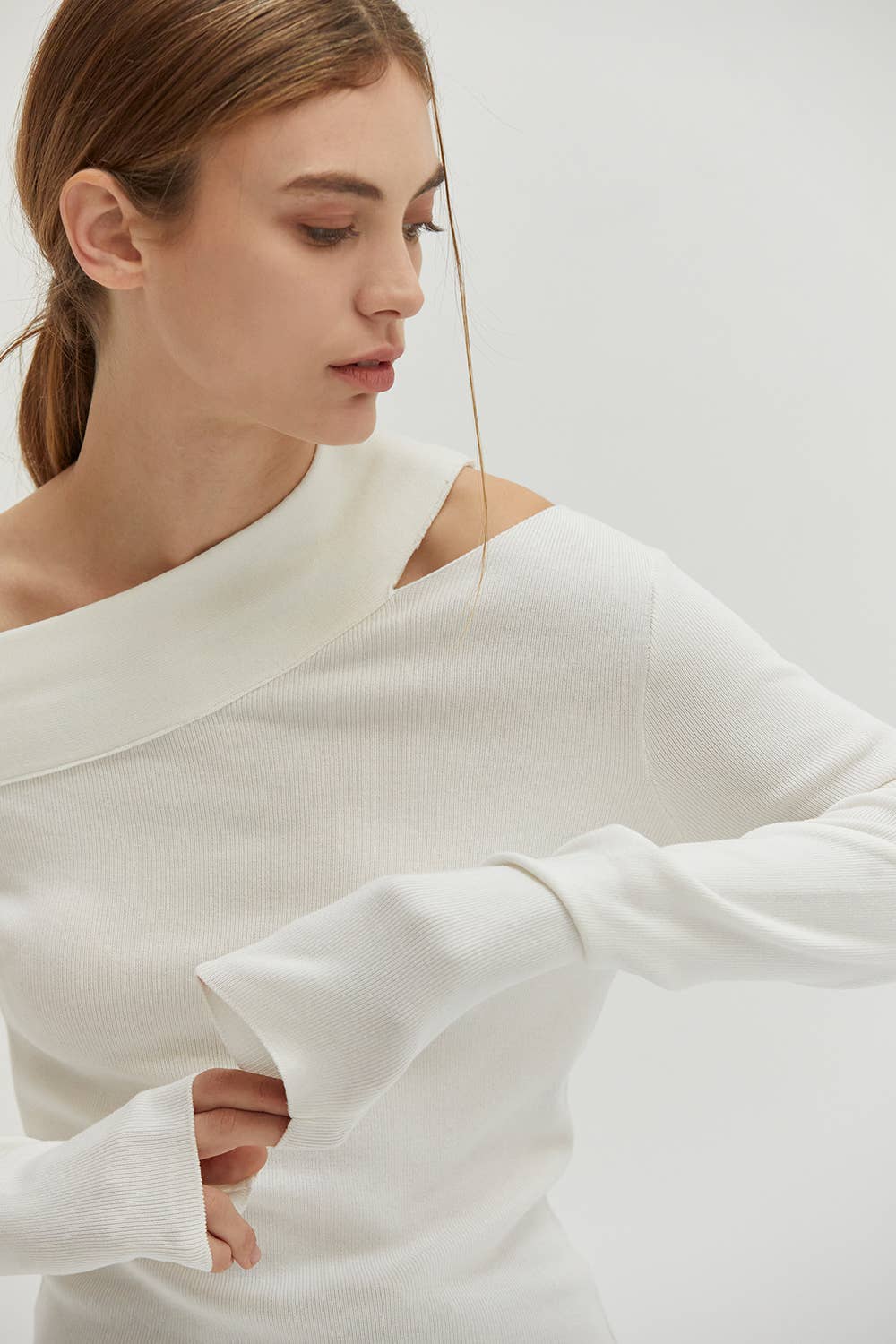 Ingrid One Shoulder Rib Top