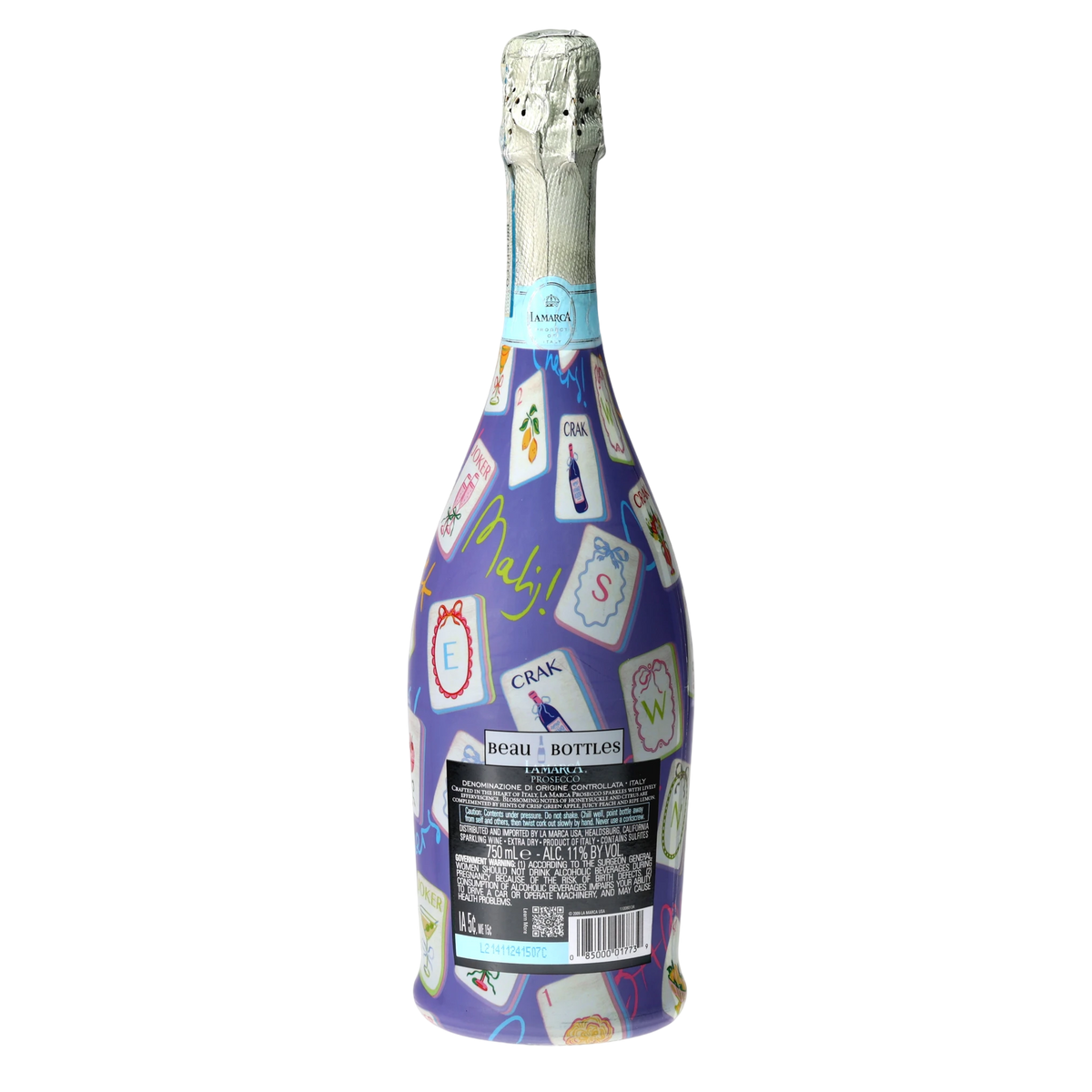 Purple Mahjong Prosecco Bottle Wrap – Gift for Her