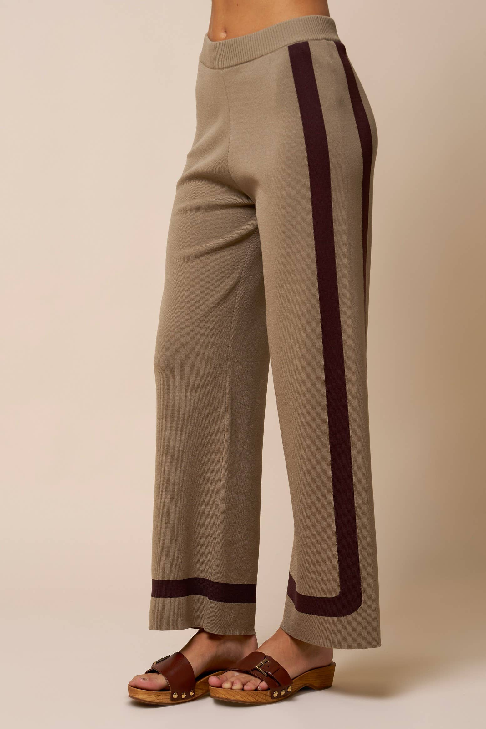 Knit Wide Leg Striped Pant
