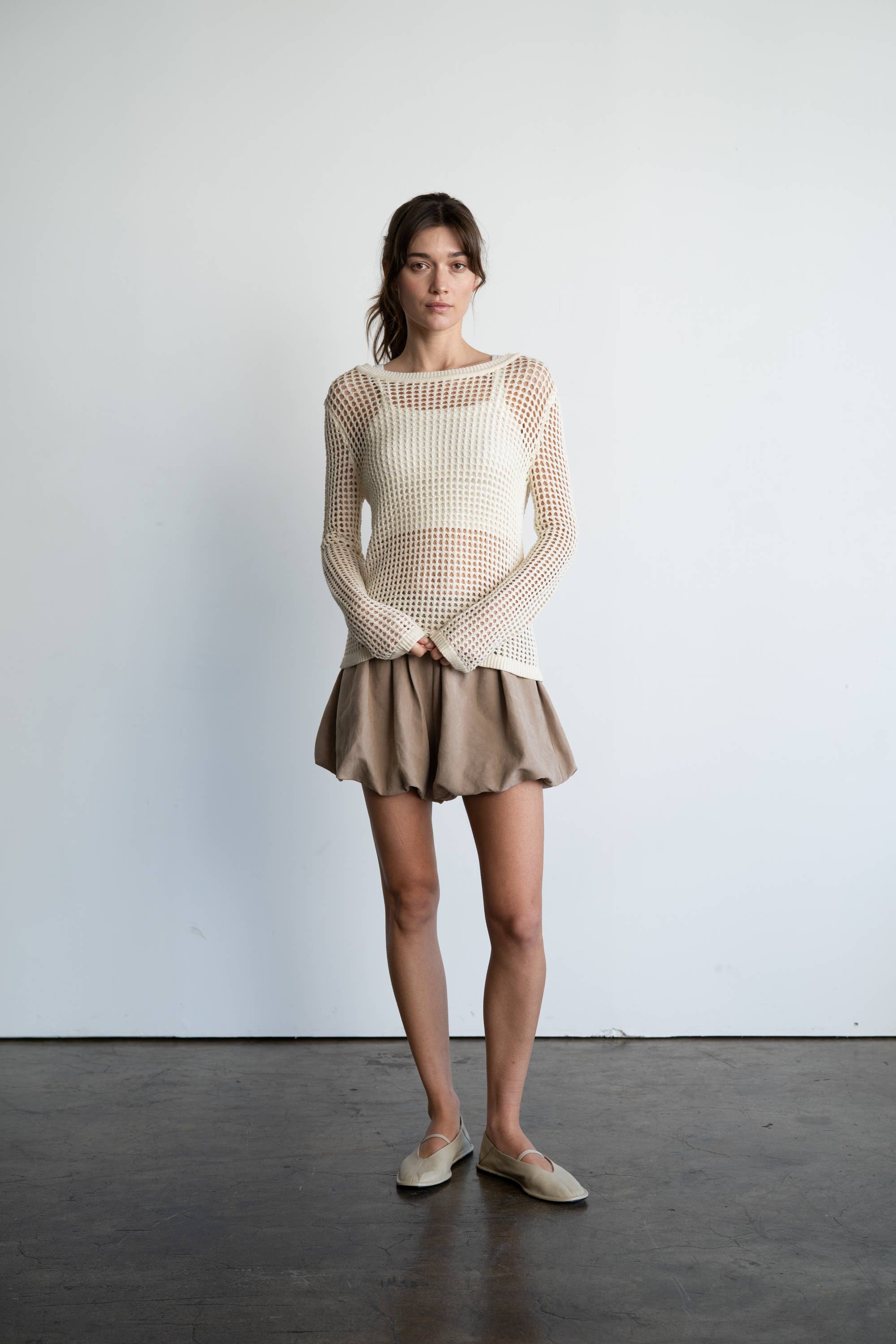 OPEN-KNIT CROCHET SWEATER TOP