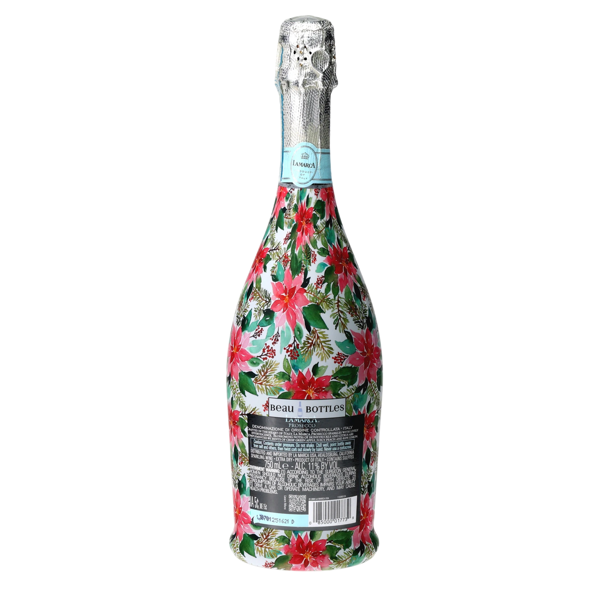 Holiday Floral Prosecco Bottle Wrap – Christmas Gift