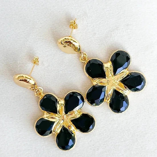 Black Flower Earring