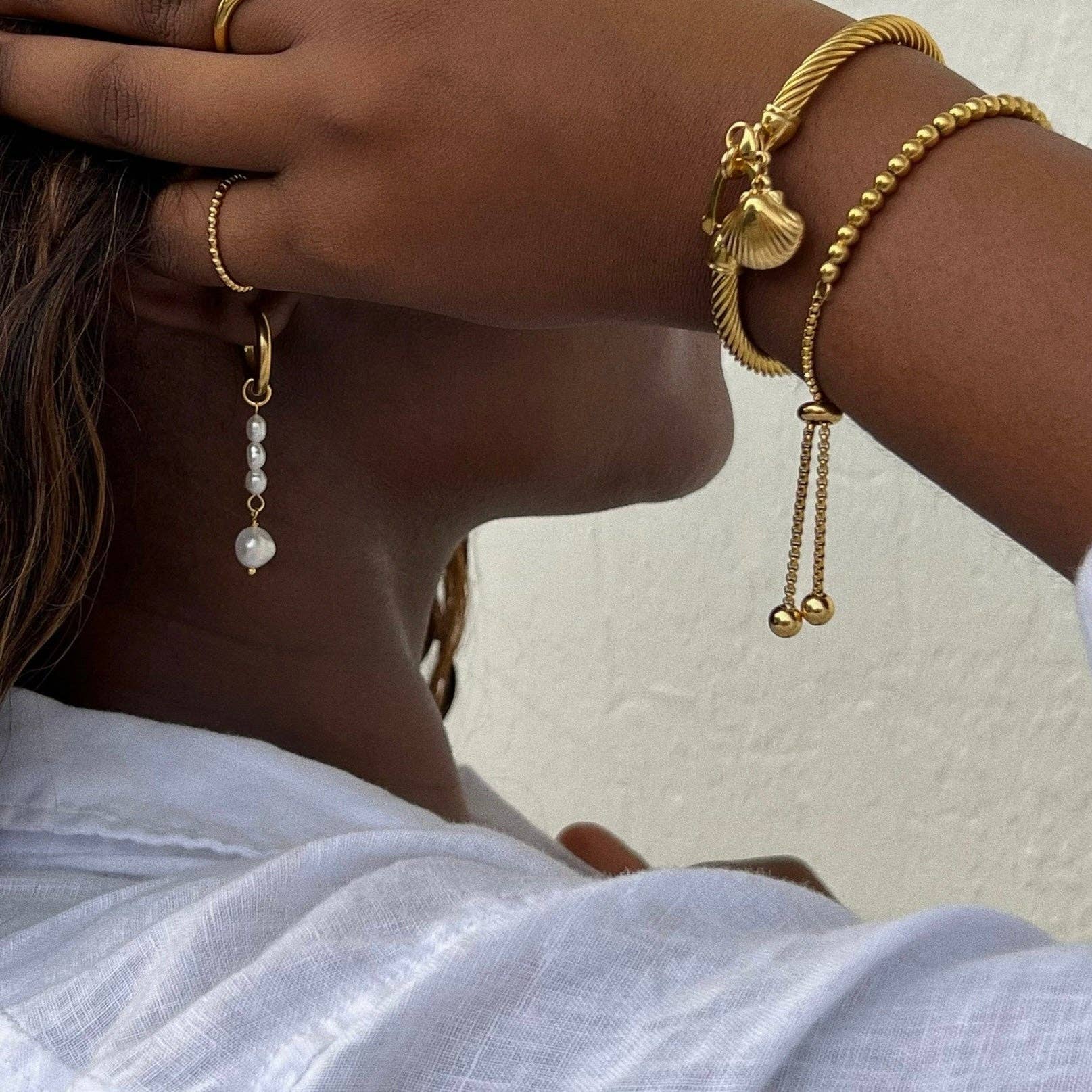 adjustable slide gold bracelet 