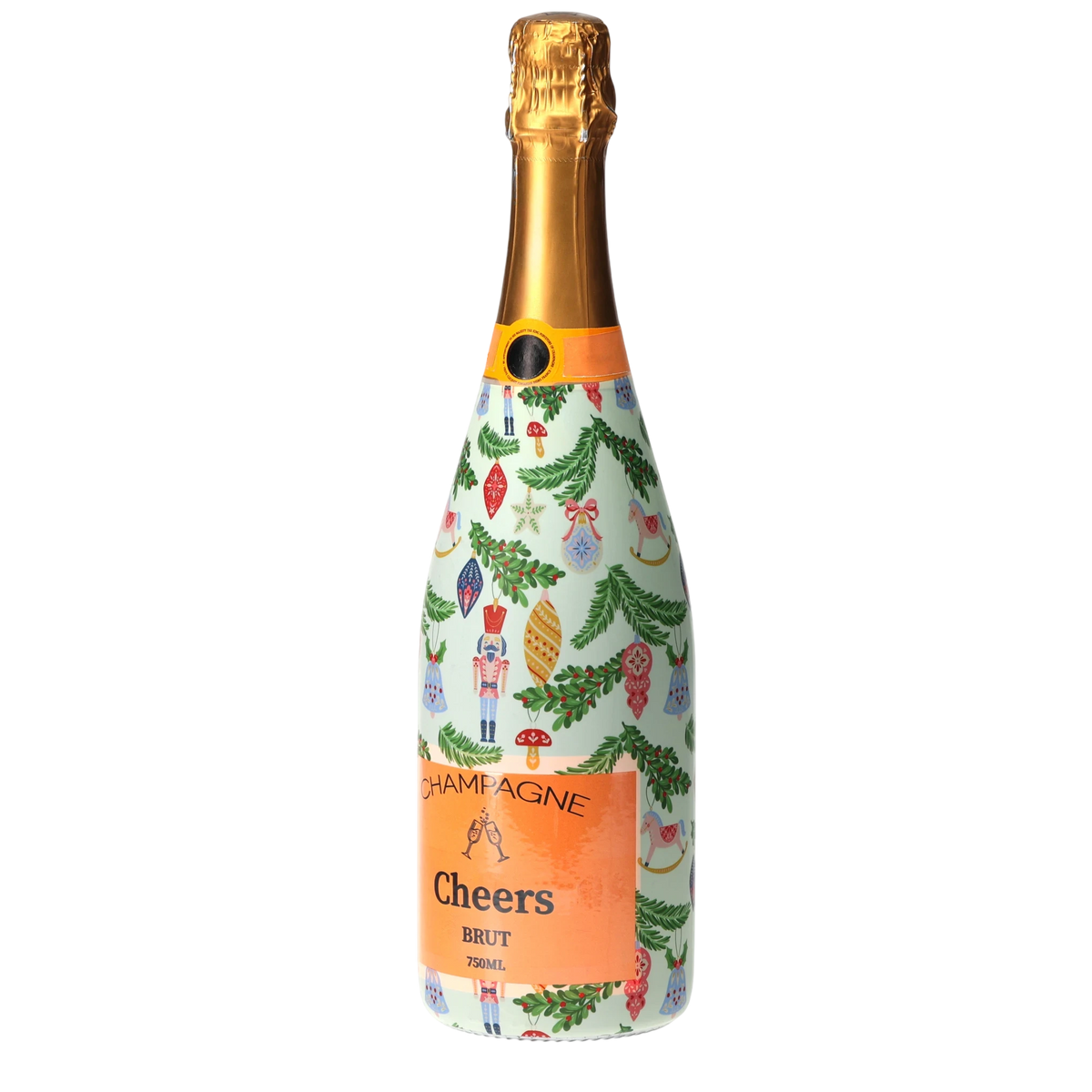 Christmas Ornament Champagne Bottle Wrap – Holiday Hostess Gift