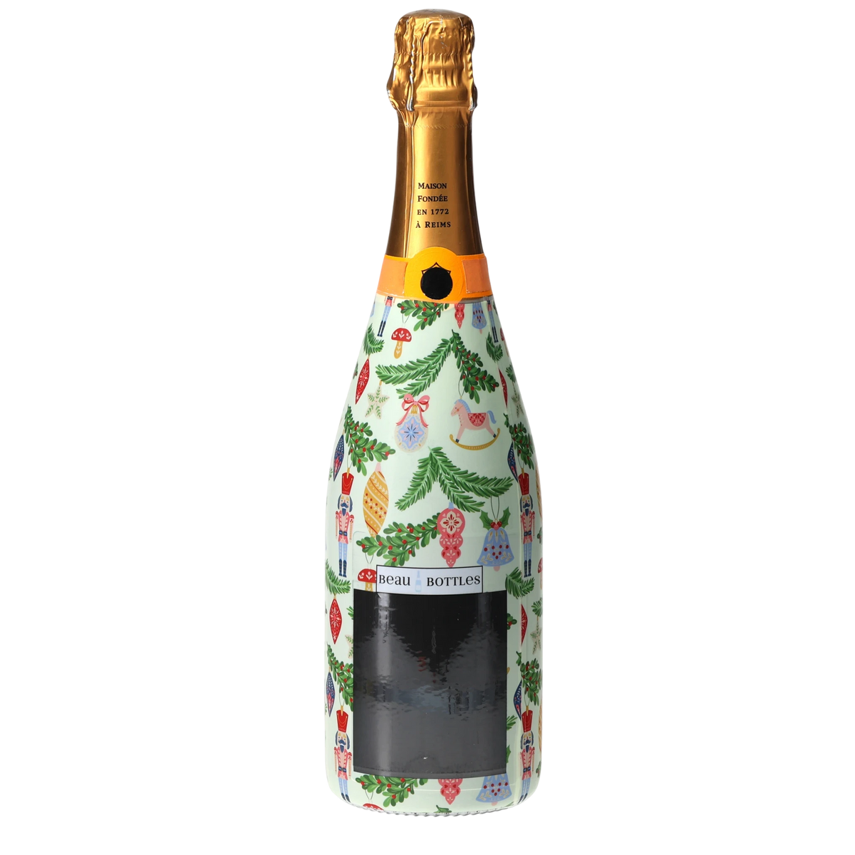 Christmas Ornament Champagne Bottle Wrap – Holiday Hostess Gift