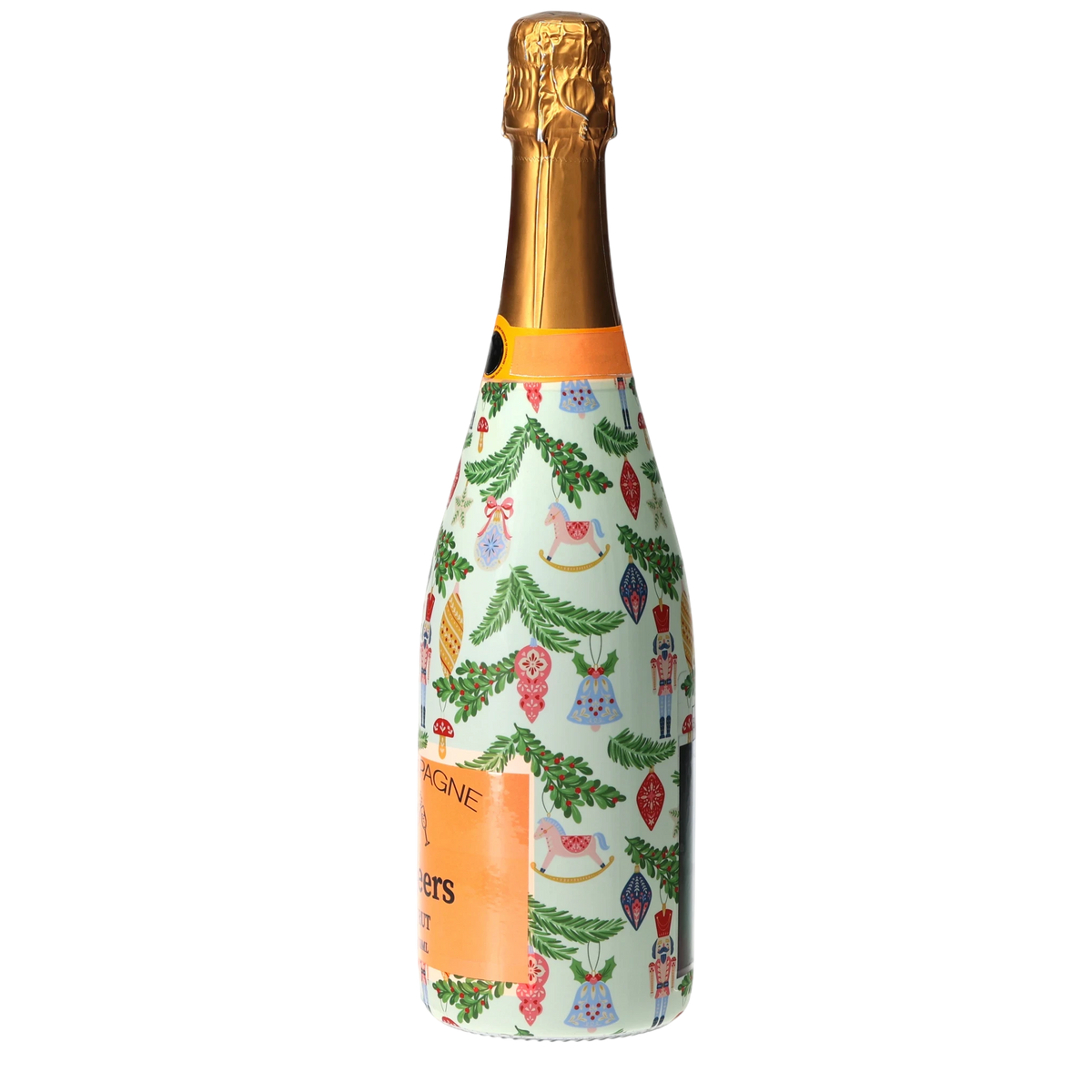 Christmas Ornament Champagne Bottle Wrap – Holiday Hostess Gift