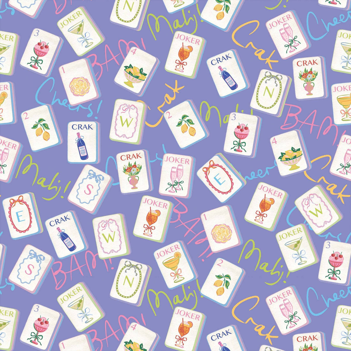 Purple Mahjong Prosecco Bottle Wrap – Gift for Her