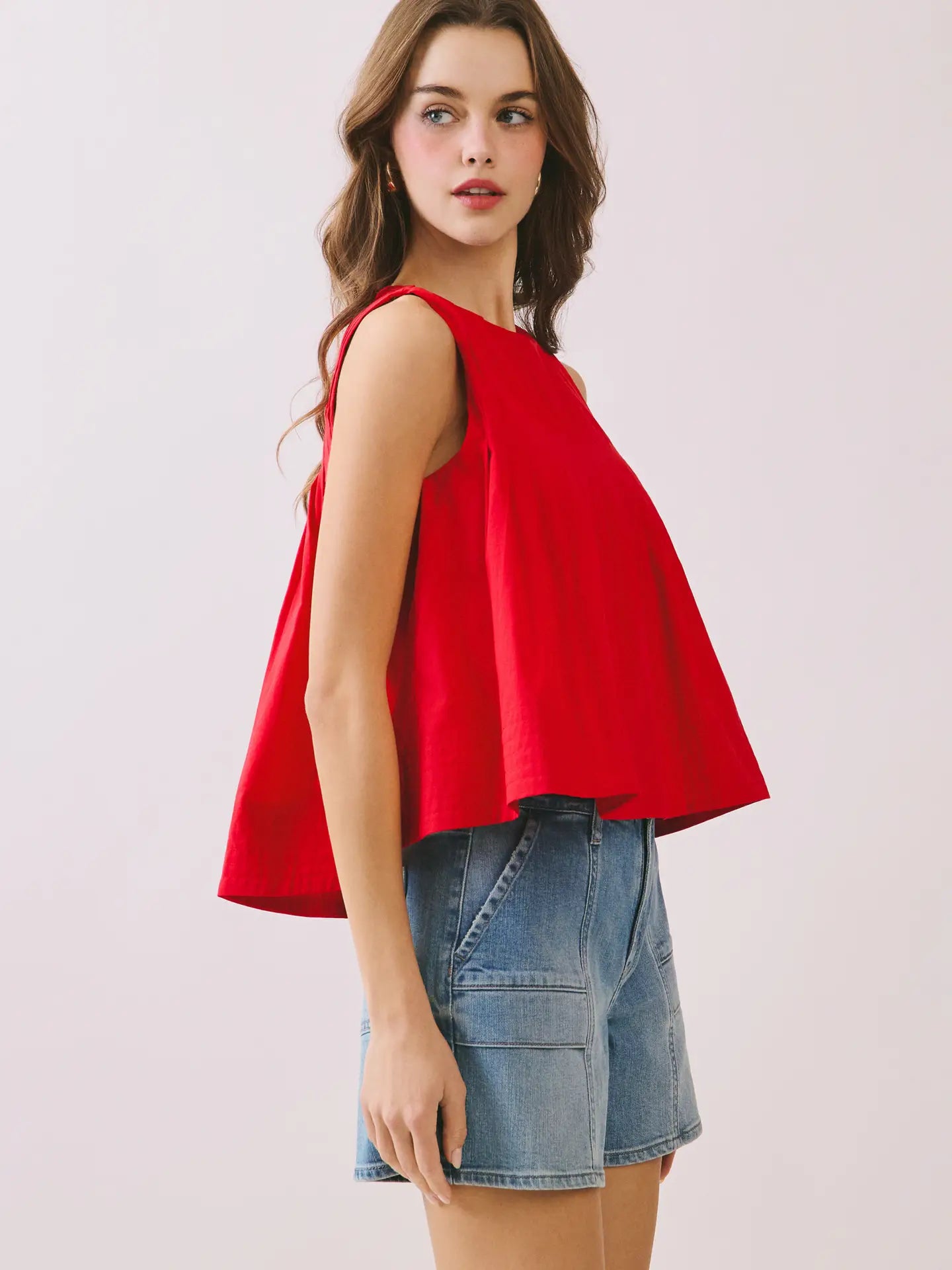 Sleeveless Pleated Tank