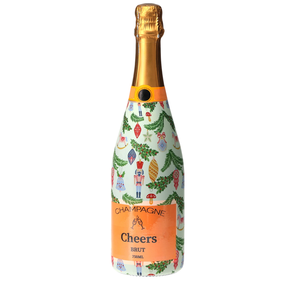 Christmas Ornament Champagne Bottle Wrap – Holiday Hostess Gift
