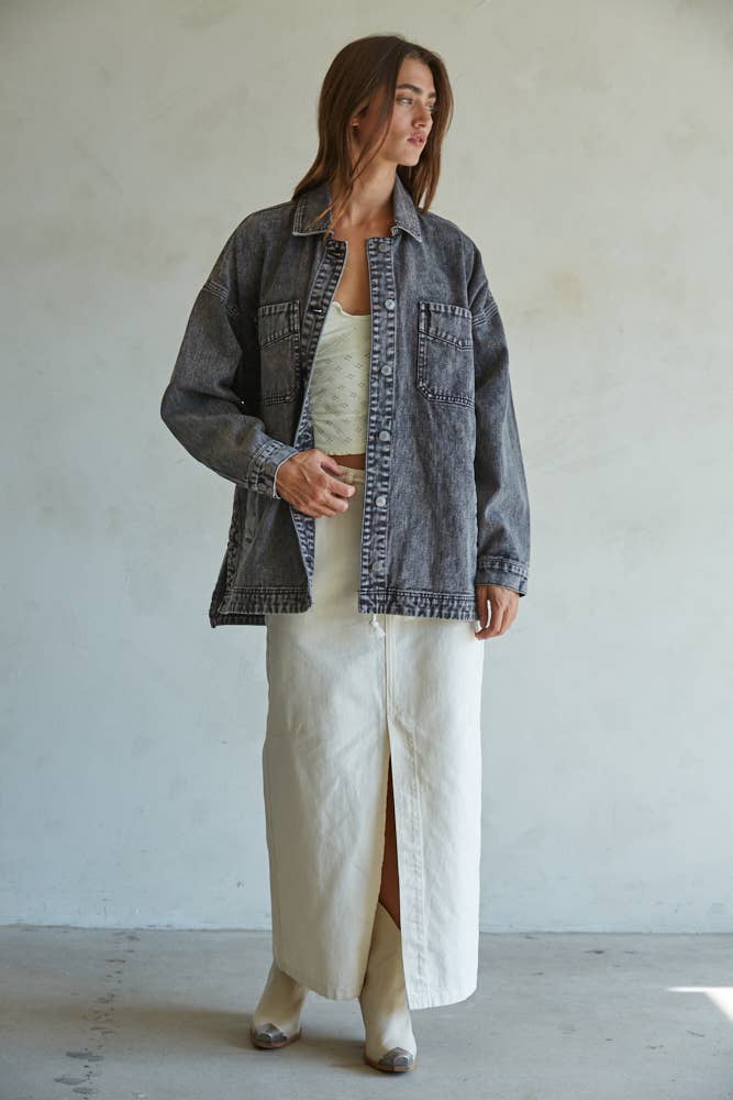 Woven Washed Denim Jacket