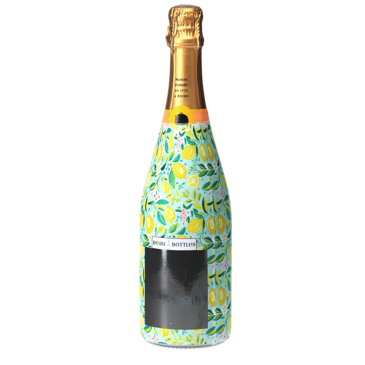 Lemon Champagne Bottle Wrap – Hostess Gift