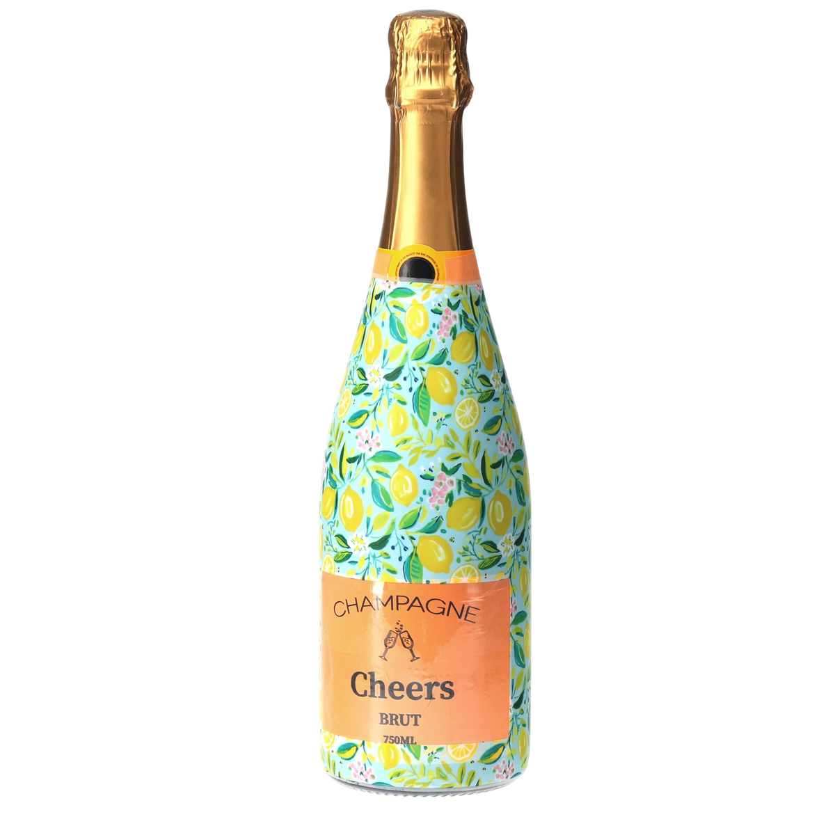 Lemon Champagne Bottle Wrap – Hostess Gift