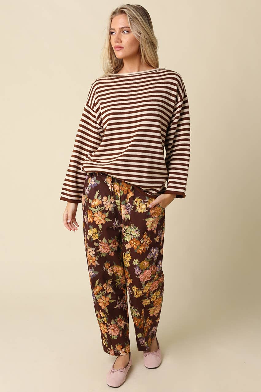 Floral Barrel Pants