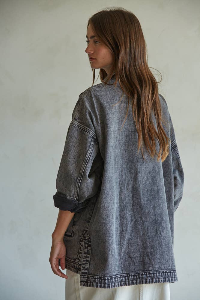 Woven Washed Denim Jacket