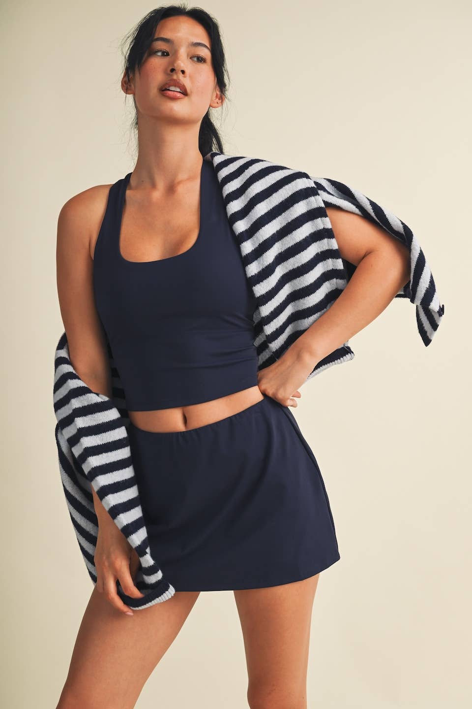 Striped Knit Button Up Cardigan Sweater